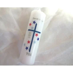 Taufkerze Sterne , maritim , 250x60mm