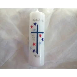 Taufkerze Sterne , maritim , 250x60mm
