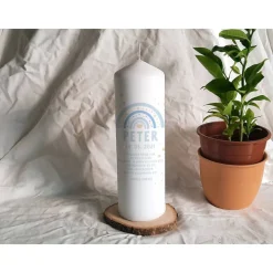 Taufkerze Sterne Regenbogen