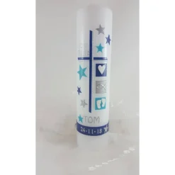 Taufkerze türkis, blau