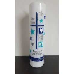Taufkerze türkis, blau