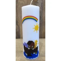 Taufkerze 25x8 - "Arche-Noah 1" -