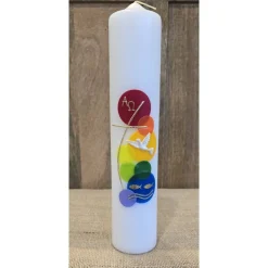 Taufkerze 30x6 - Bunt -