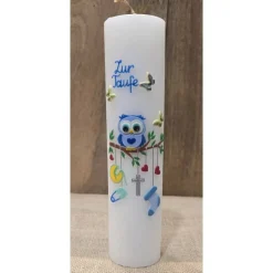 Taufkerze 25x6 - Eule