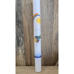 Taufkerze 40x4 - "Fisch"