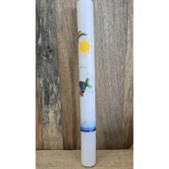 Taufkerze 40x4 - "Fisch"