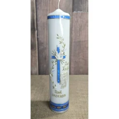 Taufkerze 30x6 - Holografisch - Engel Kind Taube - In verschiedenen Farben