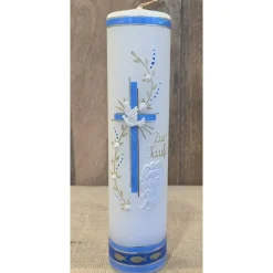 Taufkerze 25x6 - Holografisch - in verschiedenen Farben