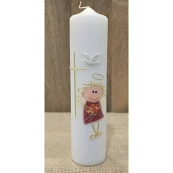 Taufkerze 25x6 - Hologramm mit Stern - In verschiedenen Farben -