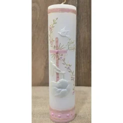 Taufkerze 25x6 - In verschiedenen Farbkombinationen