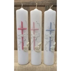 Taufkerze 30x6 - Irisierend - In verschiedenen Farben -