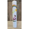 Taufkerze 30x5 - "Mädchen-Regenbogen-Sonne"
