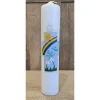 Taufkerze 30x6 - "Regenbogen/Sonne/Blumen"