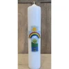 Taufkerze 30x6 - "Sonne/Regenbogen/Taube"