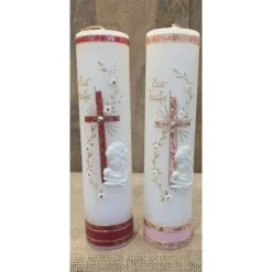 Taufkerze 25x6 in verschiedenen Farben