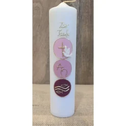 Taufkerze 25x6 in verschiedenen Farbtönen