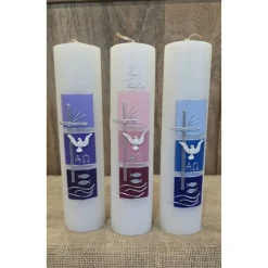 Taufkerze 25x6 in verschiedenen Farben