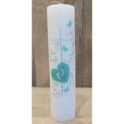 Taufkerze 25x6 Silber-marmoriert - In verschiedenen Farben -