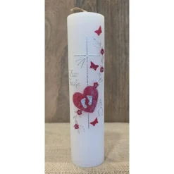 Taufkerze 25x6 Silber-marmoriert - In verschiedenen Farben -