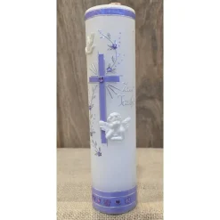 Taufkerze 25x6 Silber-marmoriert - In verschiedenen Farben -