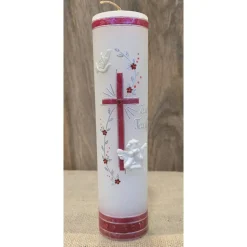 Taufkerze 25x6 Silber-marmoriert - In verschiedenen Farben -