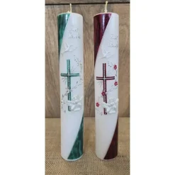 Taufkerze-meliert 30x5 in verschiedenen Farben.