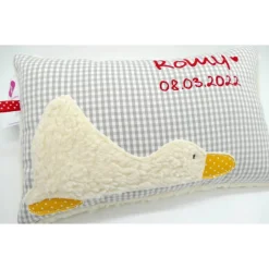 Taufkissen Ente Entchen mit gesticktem Namen