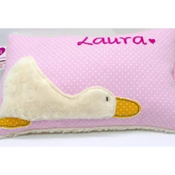 Taufkissen Ente Entchen mit gesticktem Namen