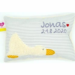 Taufkissen Ente Entchen mit gesticktem Namen