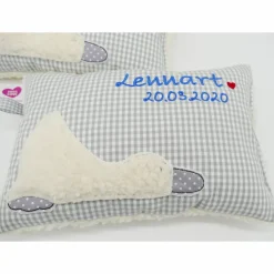 Taufkissen Ente Entchen mit gesticktem Namen