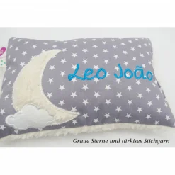 Taufkissen Geburtskissen - Schmusekissen Kissen mit Namen Mond Wolke Sterne