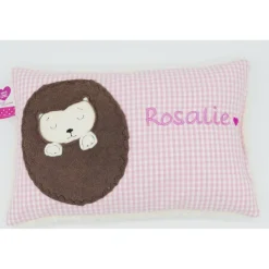 Taufkissen Igel Igelchen mit gesticktem Namen Igelkissen