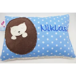 Taufkissen Igel Igelchen mit gesticktem Namen Igelkissen