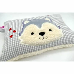 Taufkissen Kuschelkissen Kindergartenkissen Geburtsgeschenk Husky - Kleiner Wolf