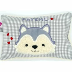 Taufkissen Kuschelkissen Kindergartenkissen Geburtsgeschenk Husky - Kleiner Wolf
