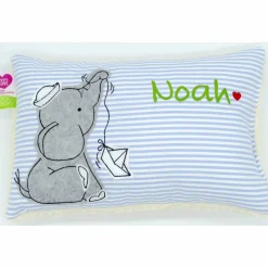 Taufkissen Kuschelkissen Kindergartenkissen Geburtsgeschenk Elefant