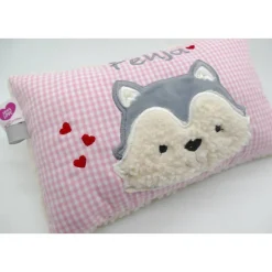 Taufkissen Kuschelkissen Kindergartenkissen Geburtsgeschenk Husky - Kleiner Wolf