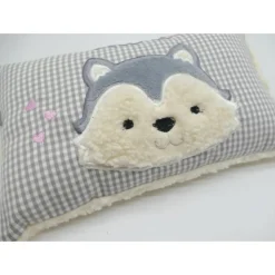 Taufkissen Kuschelkissen Kindergartenkissen Geburtsgeschenk Husky - Kleiner Wolf