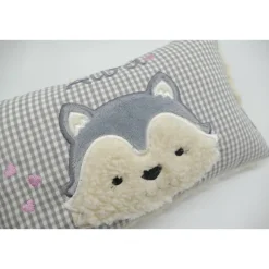 Taufkissen Kuschelkissen Kindergartenkissen Geburtsgeschenk Husky - Kleiner Wolf