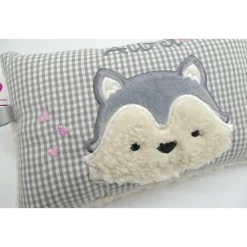 Taufkissen Kuschelkissen Kindergartenkissen Geburtsgeschenk Husky - Kleiner Wolf