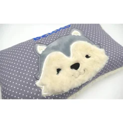 Taufkissen Kuschelkissen Kindergartenkissen Geburtsgeschenk Husky - Kleiner Wolf