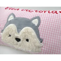 Taufkissen Kuschelkissen Kindergartenkissen Geburtsgeschenk Husky - Kleiner Wolf