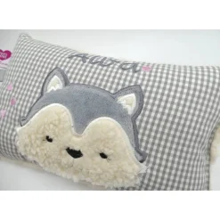 Taufkissen Kuschelkissen Kindergartenkissen Geburtsgeschenk Husky - Kleiner Wolf