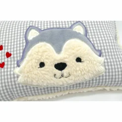Taufkissen Kuschelkissen Kindergartenkissen Geburtsgeschenk Husky - Kleiner Wolf