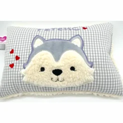 Taufkissen Kuschelkissen Kindergartenkissen Geburtsgeschenk Husky - Kleiner Wolf