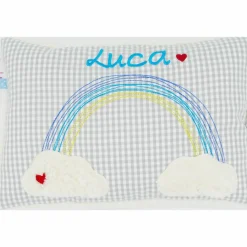 Taufkissen Regenbogen mit gesticktem Namen