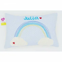 Taufkissen Regenbogen mit gesticktem Namen