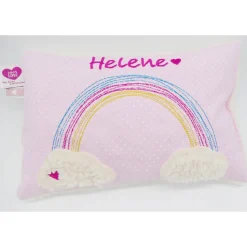 Taufkissen Regenbogen mit gesticktem Namen