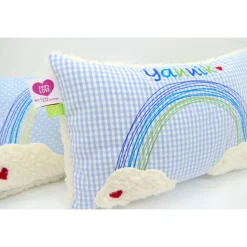 Taufkissen Regenbogen mit gesticktem Namen