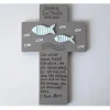 Taufkreuz Fisch 3D – Handbemaltes Holzkreuz zur Taufe, Kommunion & Geburt, einzigartiges Geschenk